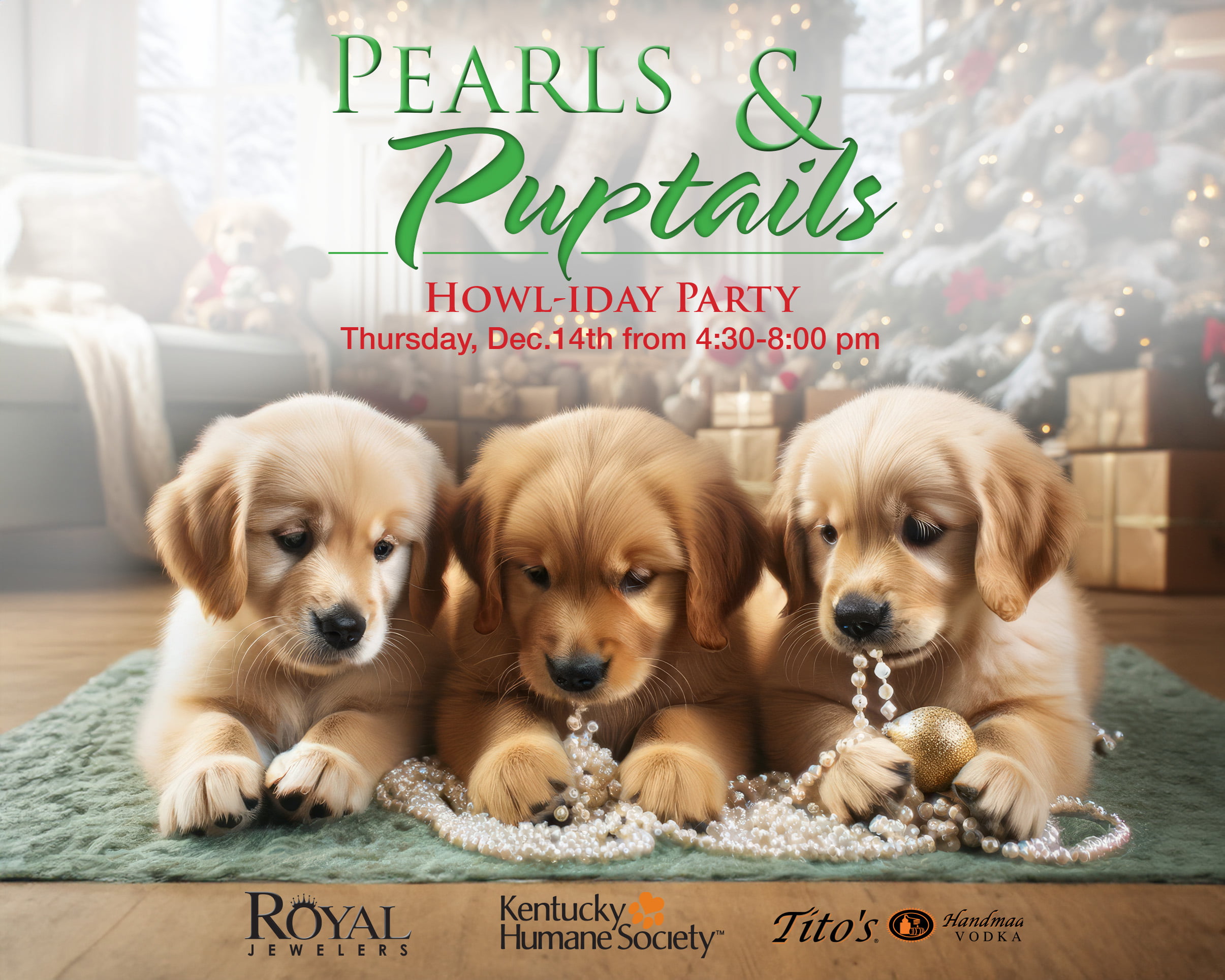 Pearls and Puptails Howl-iday Event